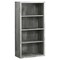 Homeroots 47.5 in. Grey Particle Board & MDF Bookshelf with Adjustable Shelves 333506 - alternate 1
